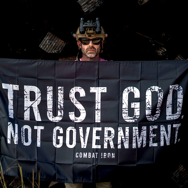 Trust God. Not Government. Distressed 3' X 5' Wall Flag - Combat Iron Apparel Co.