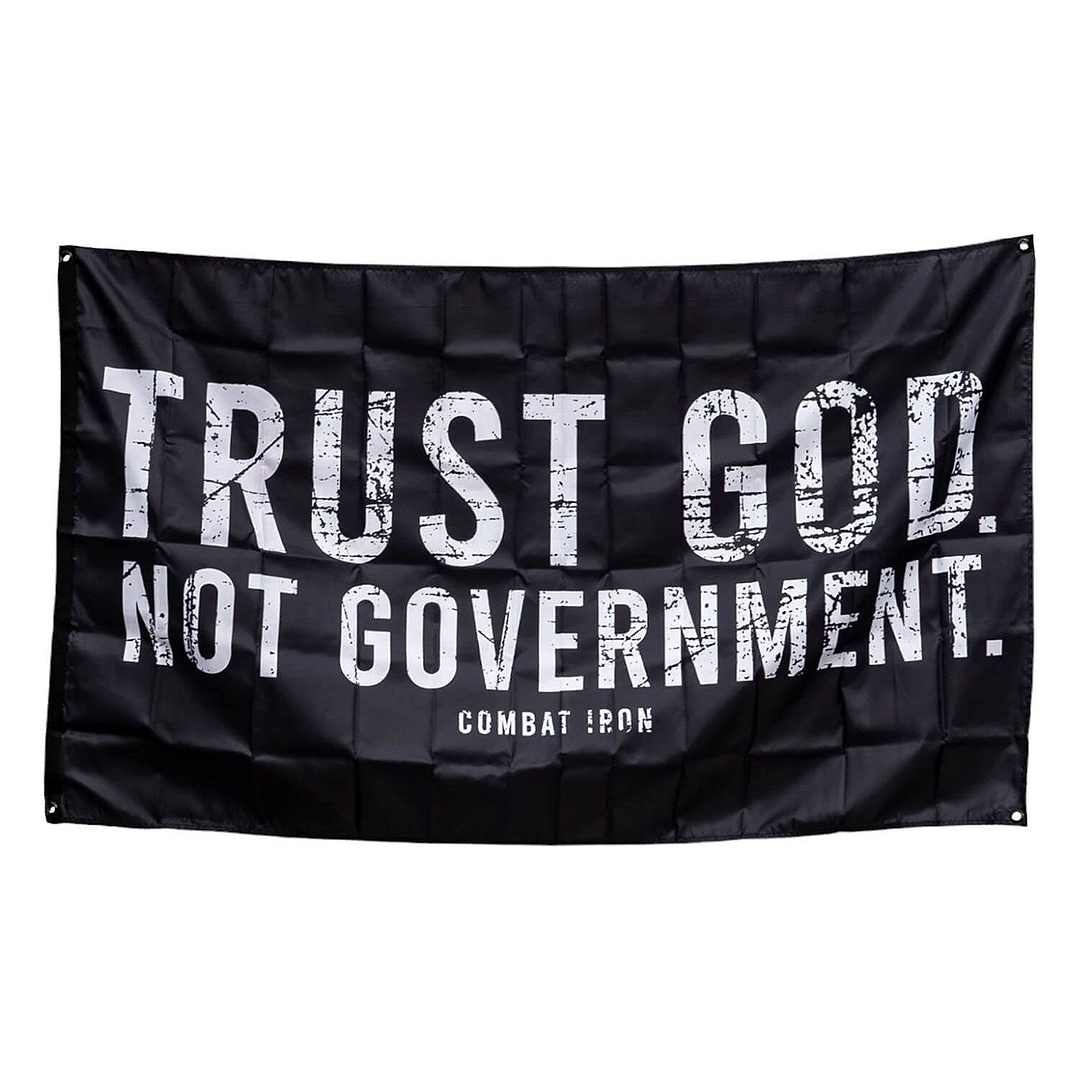 Trust God. Not Government. Distressed 3' X 5' Wall Flag - Combat Iron Apparel Co.