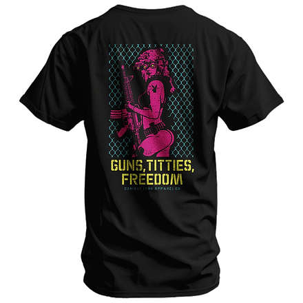 Guns, Titties, Freedom: Tactical Temptation Men's T-Shirt