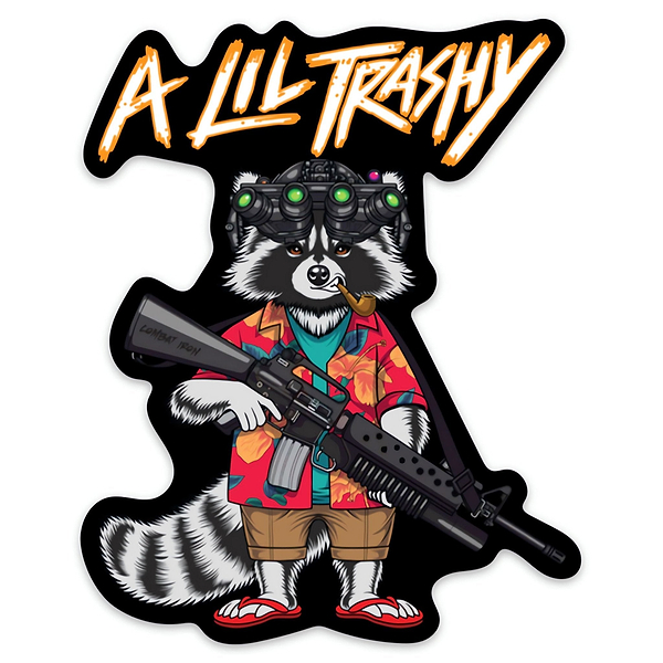 A Lil Trashy Tactical Racoon Decal - Combat Iron Apparel Co.