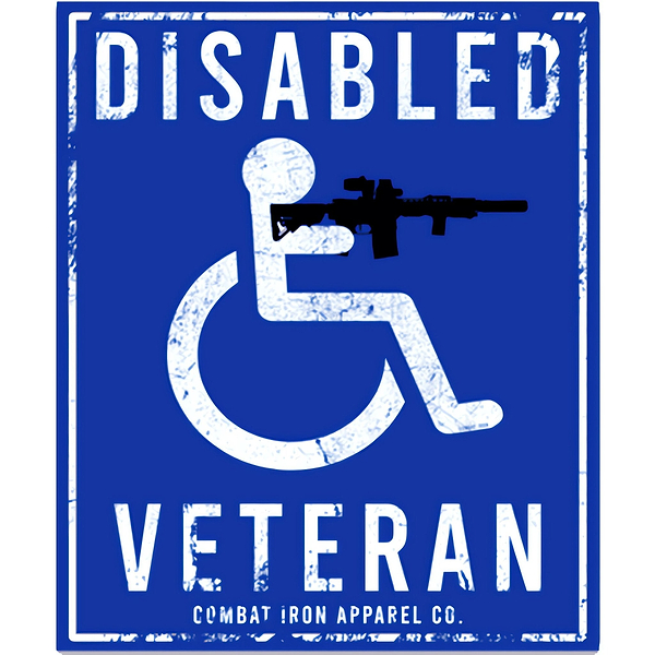 Disabled Veteran Parking Sign Decal Sticker - Combat Iron Apparel Co.