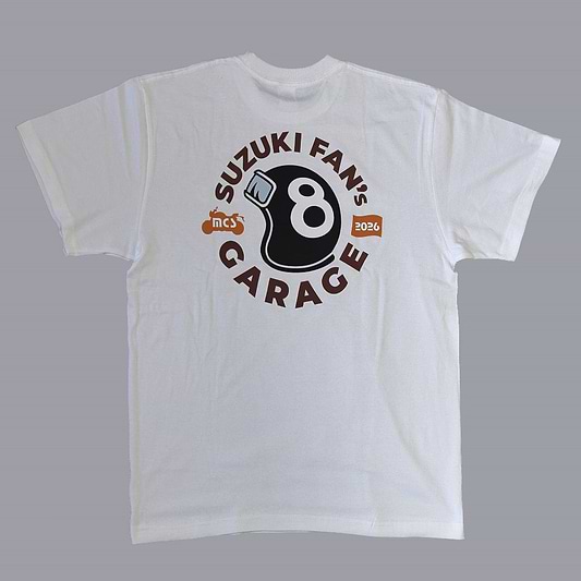 スズキモーターサイクルショー2026 オリジナルTシャツ ビッグロゴT ホワイト 【特別商品】