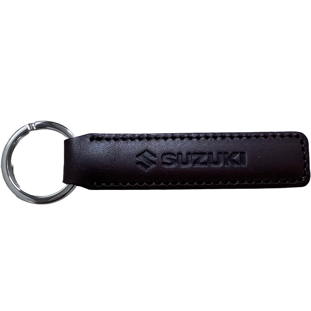 SUZUKI×KUSHITANI スタンダードレザーキーホルダー【ブラウン/レッド SUZUKI×KUSHITANI スタンダードレザーキーホルダー【ブラウン/レッド