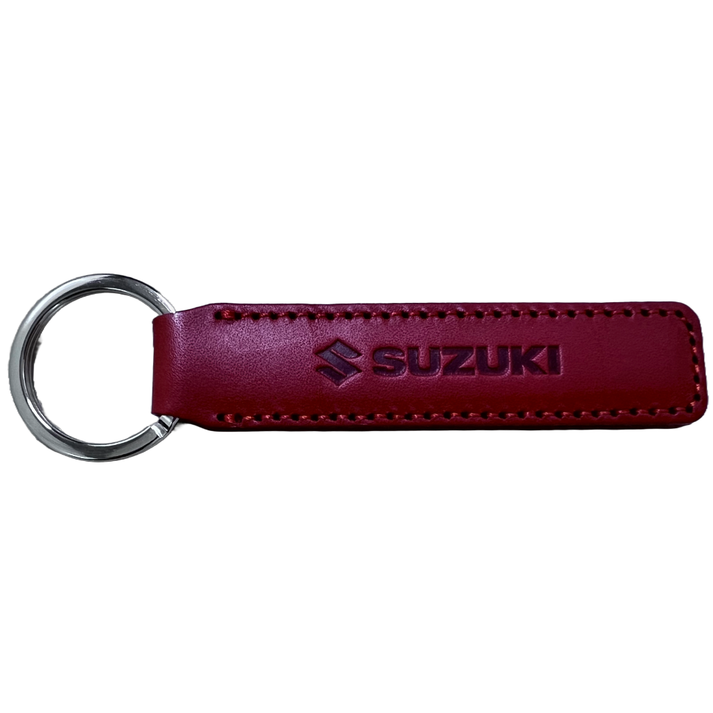SUZUKI×KUSHITANI スタンダードレザーキーホルダー【ブラウン/レッド SUZUKI×KUSHITANI スタンダードレザーキーホルダー【ブラウン/レッド