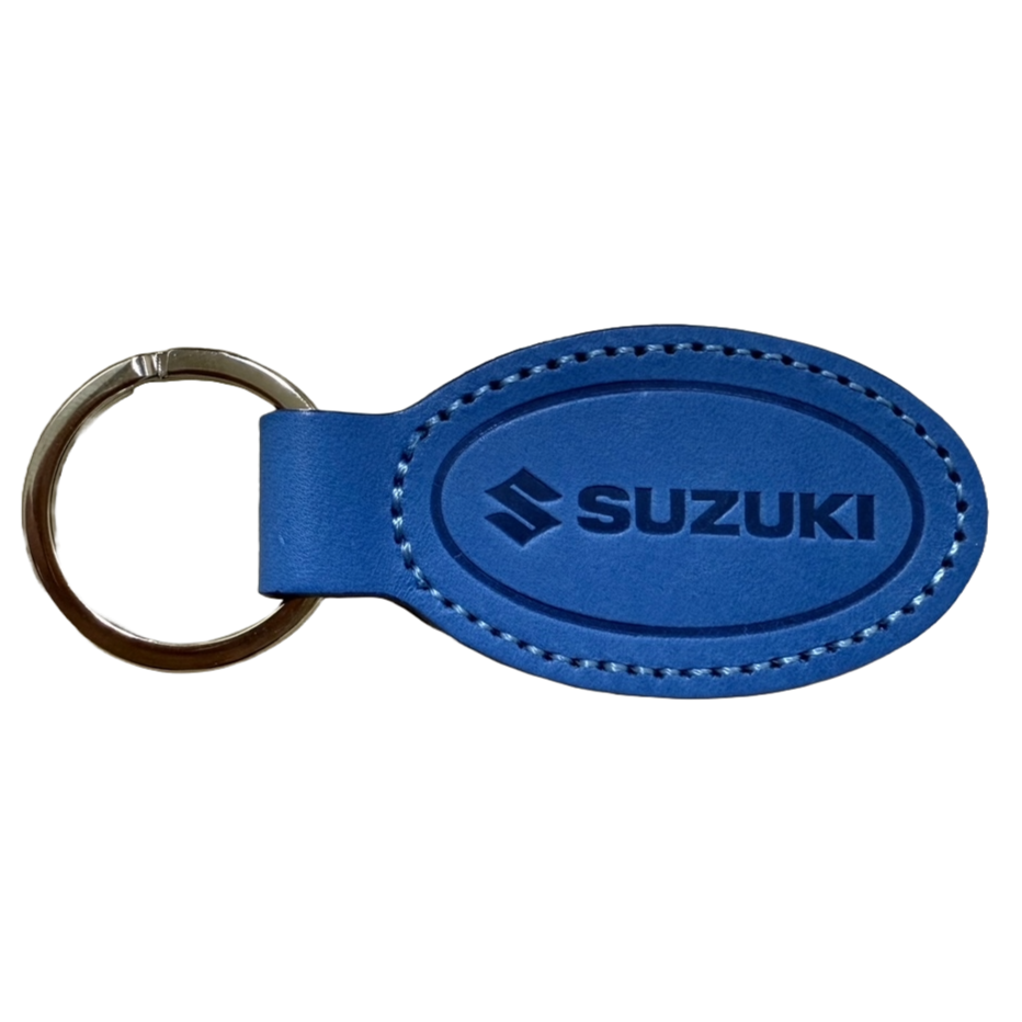 SUZUKI×KUSHITANI 楕円レザーキーホルダー【ブラウン/レッド/タン SUZUKI×KUSHITANI 楕円レザーキーホルダー【ブラウン/レッド/タン