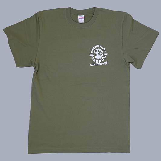スズキモーターサイクルショー2026 オリジナルTシャツ ワンポイントロゴT ライトオリーブ 【特別商品】