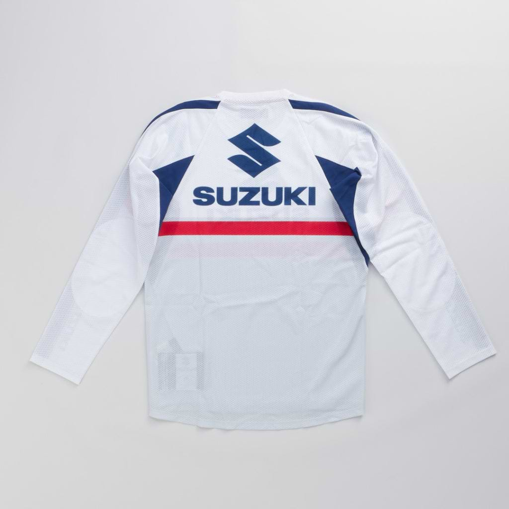 SUZUKI×KUSHITANI コラボ モトクロスロングTシャツ【イエロー/ブルー/ホワイト】