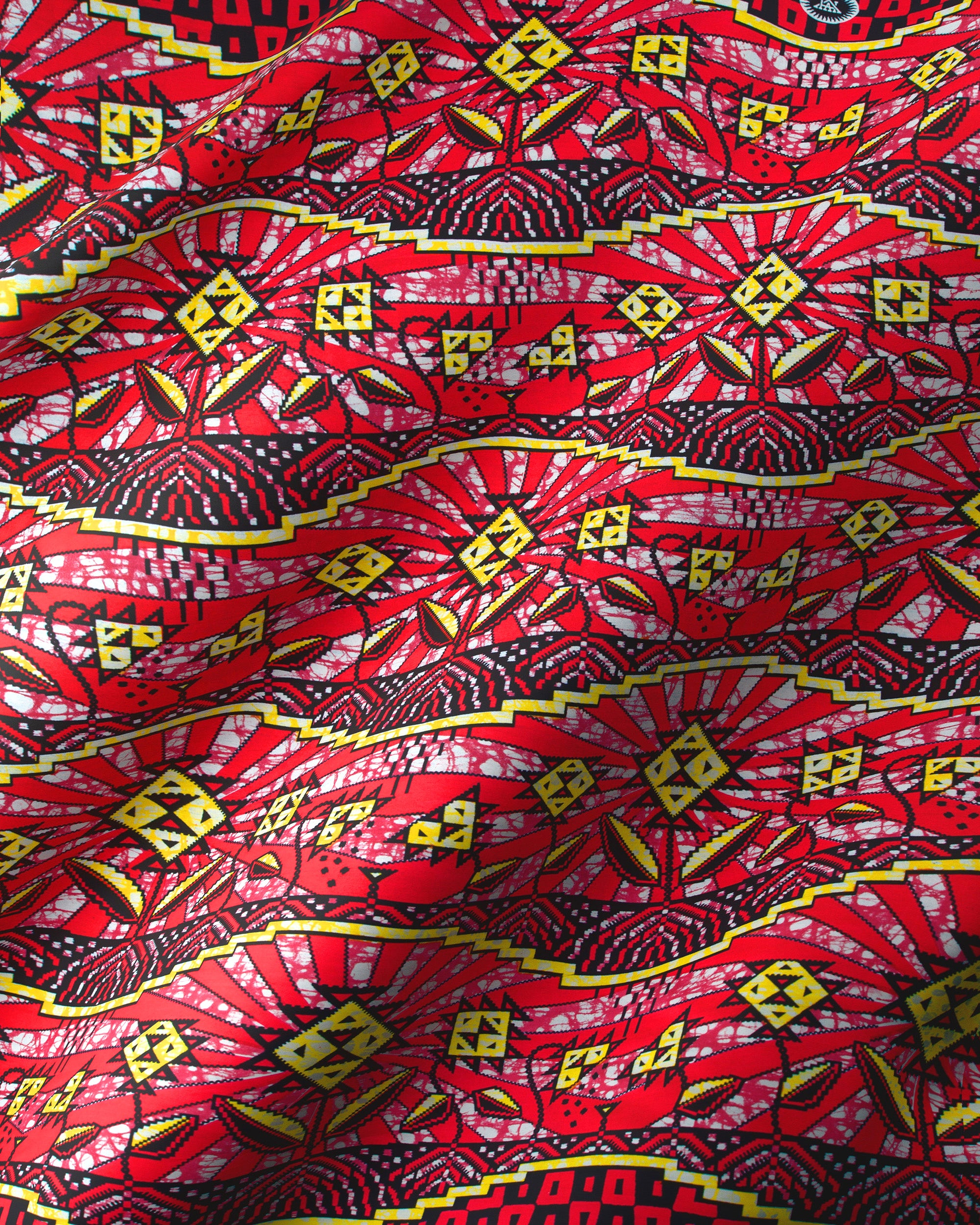 Vibrant red fabric bold geometric super-wax vls2069.002