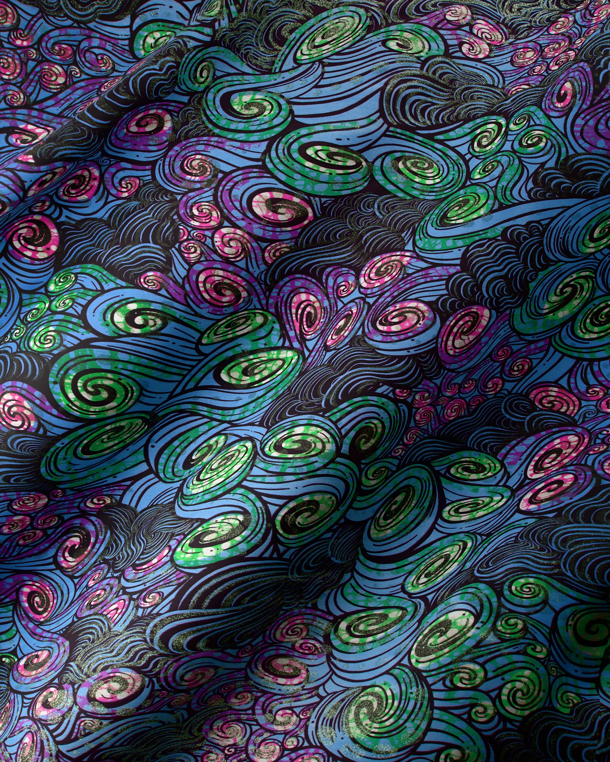 Vibrant psychedelic fabric patterns electric grand super-wax vls2604.007