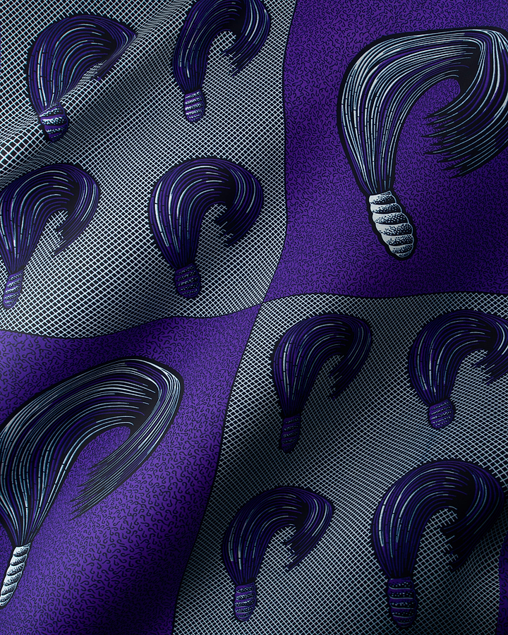 Purple gray patterned fabric wax hollandais vl00815.157