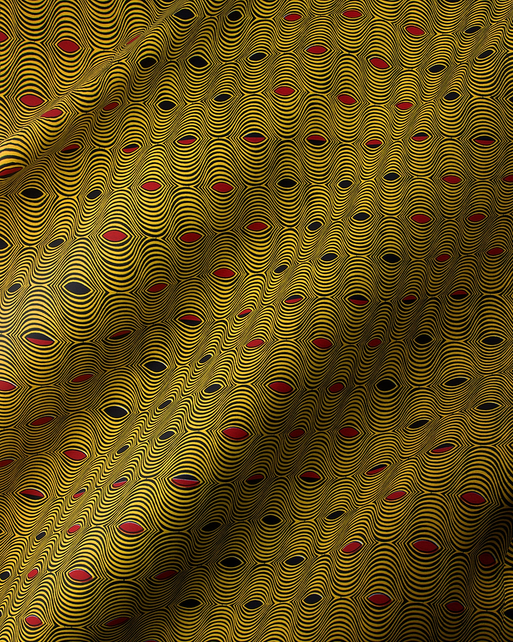 Golden fabric bold pattern concentric wax hollandais vl0h516.126