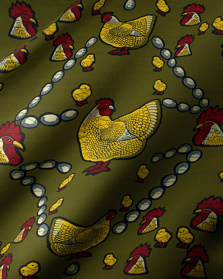 Olive green fabric chicken egg wax hollandais vl0h628.139