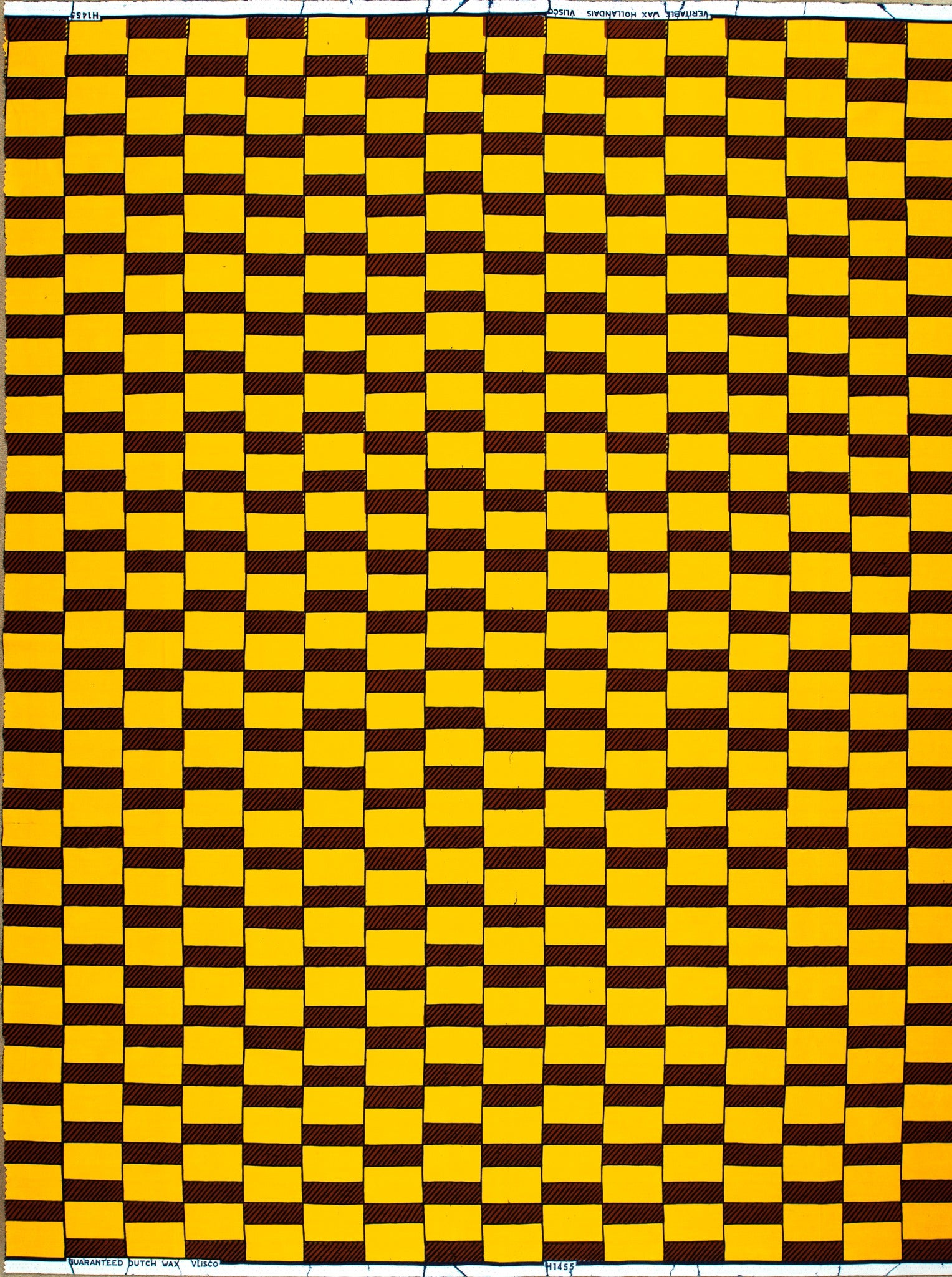Yellow brown checkerboard pattern wax hollandais vlh1455.051