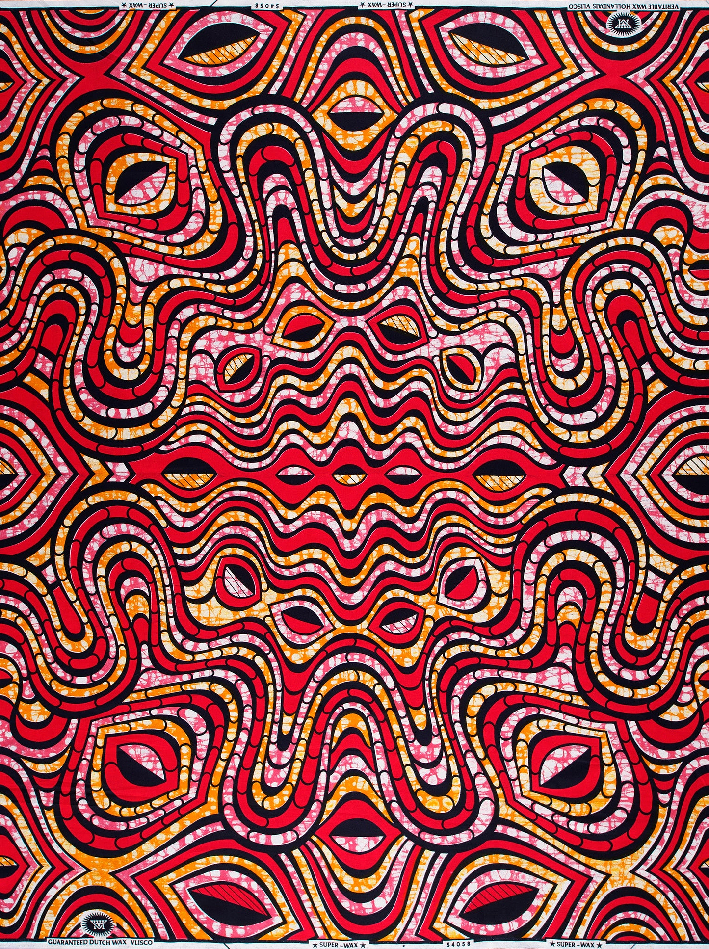 Vibrant red black gold patterned super-wax vls4058.007