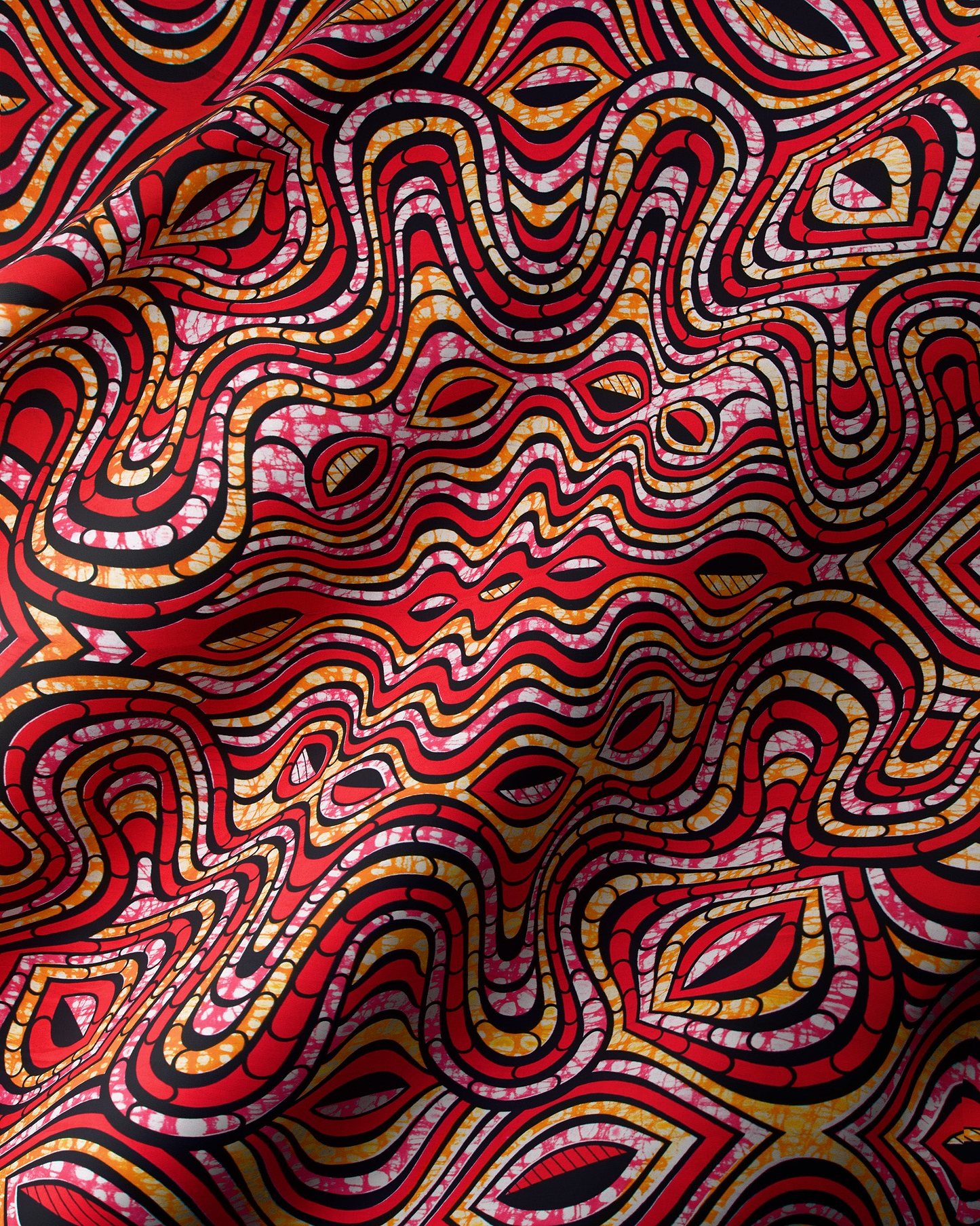 Vibrant red orange black wavy super-wax vls4058.007