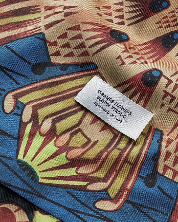 Vibrant patterned scarf stylized floral exclusive silks – camp collar vlam25005.601