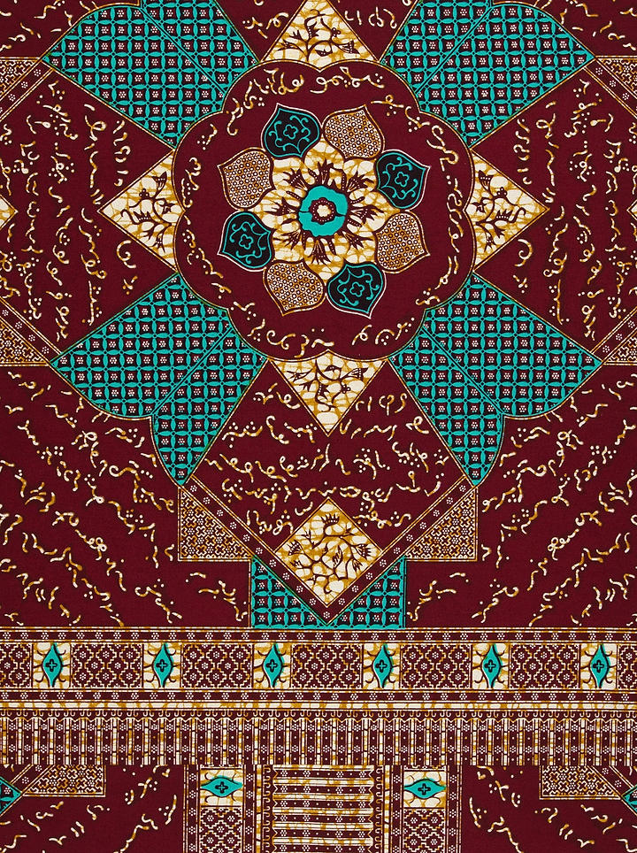 Rich maroon batik fabric intricate wax hollandais vl00052.157