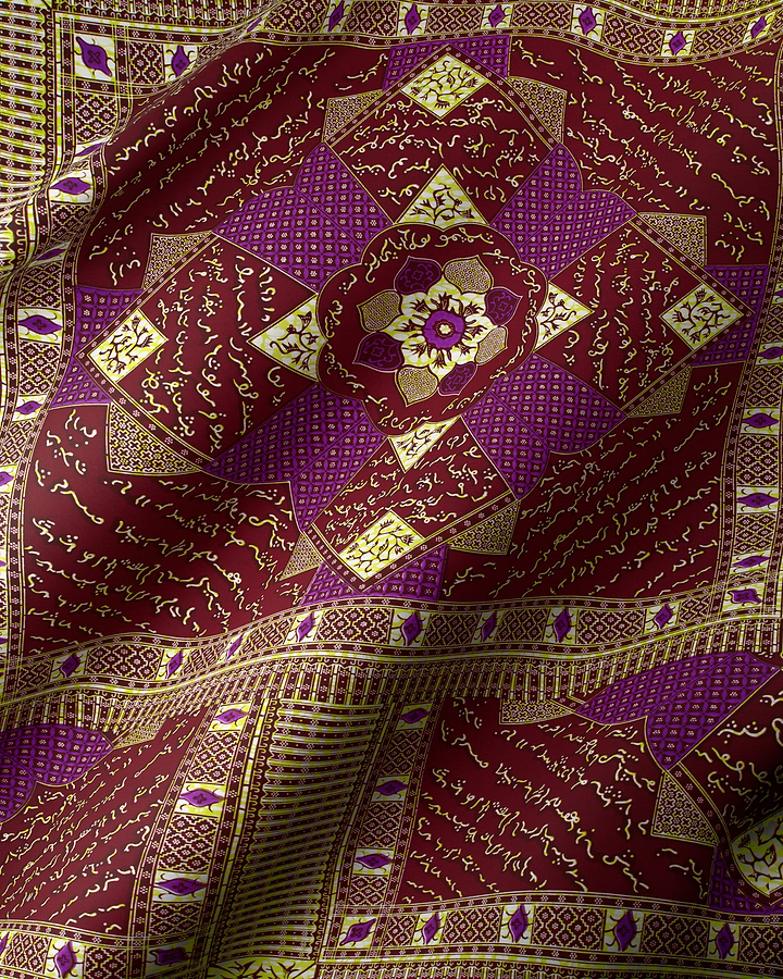 Richly patterned maroon purple fabric wax hollandais vl00052.159