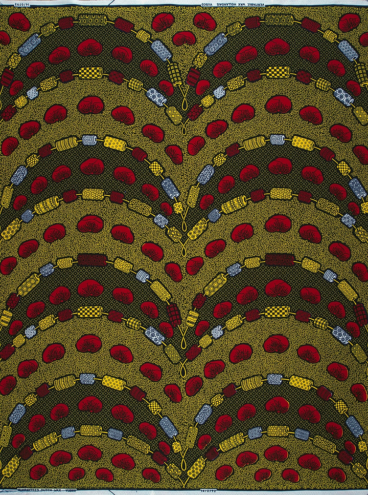 Vibrant red yellow blue geometric wax hollandais vl00792.206