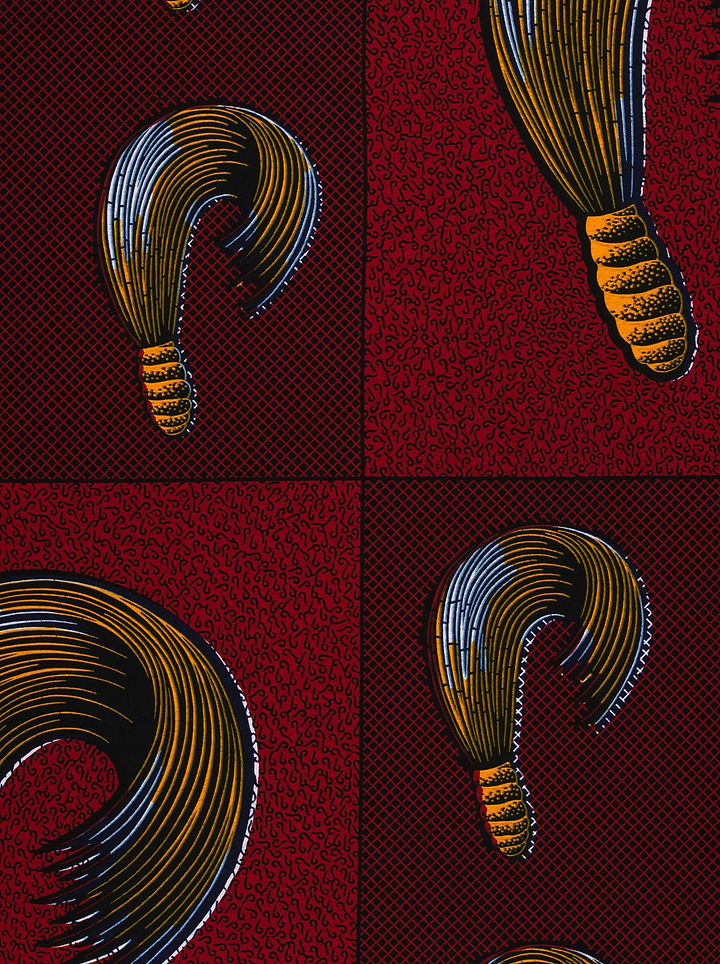 Vibrant red fabric pattern stylized wax hollandais vl00815.149