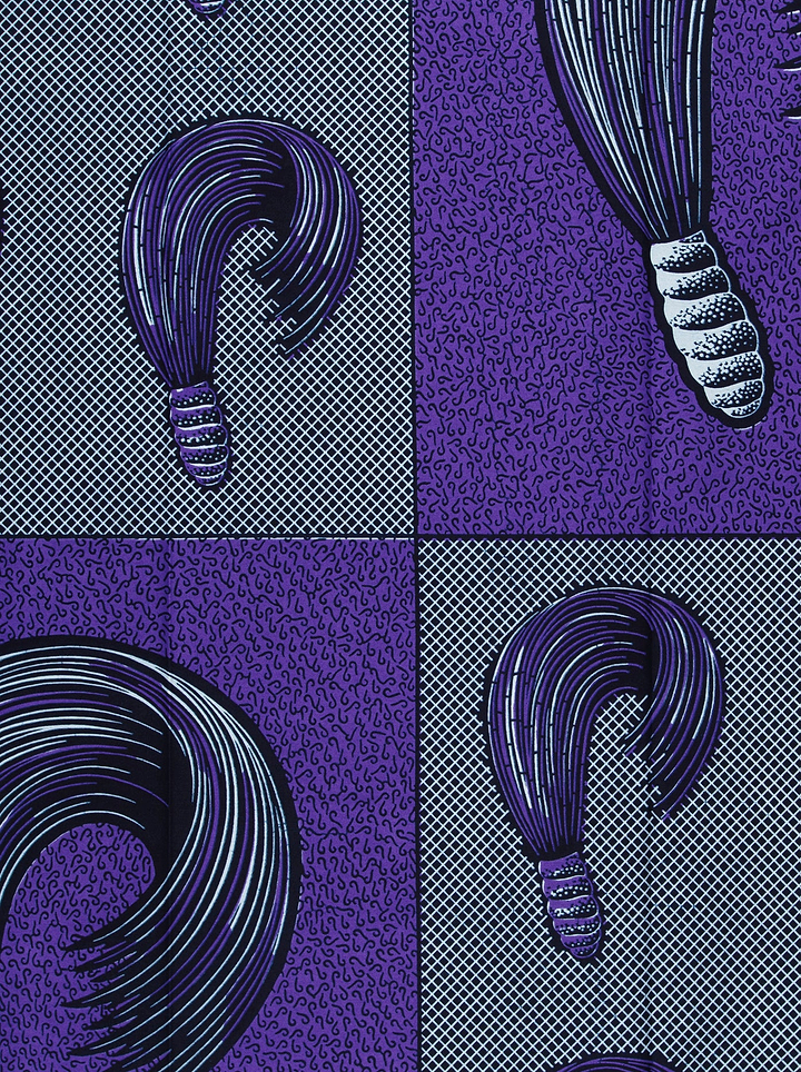 Purple white patterned fabric wax hollandais vl00815.157