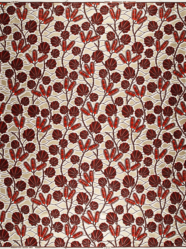 Beige fabric pattern dark red wax glitterglam vl03004.012
