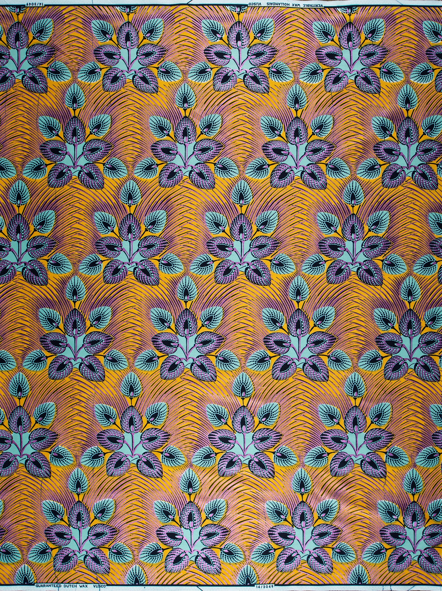 Vibrant orange fabric floral patterns wax hollandais vl03049.017