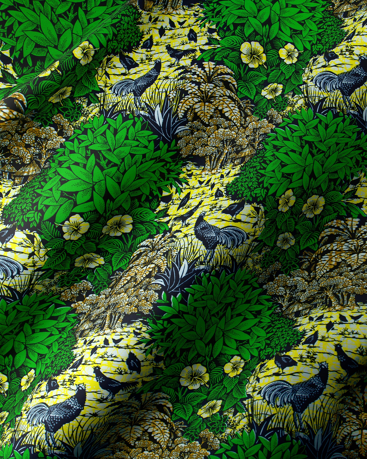 Vibrant yellow green patterned fabric super-wax vl03241.207