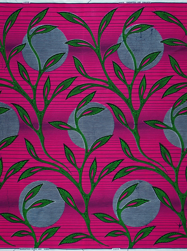 Vibrant pink african print fabric wax hollandais vl03639.214