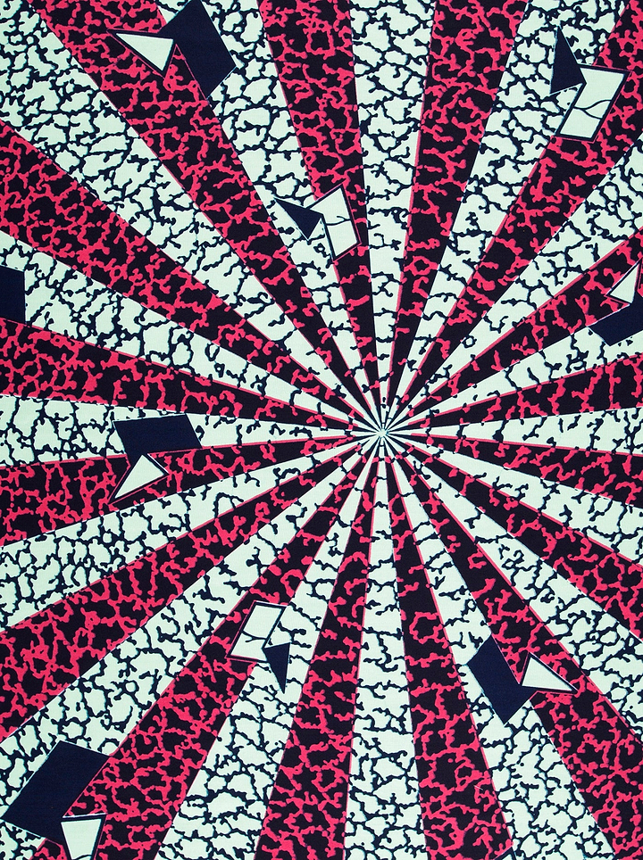Vibrant pink black geometric patterned wax hollandais vl03967.033