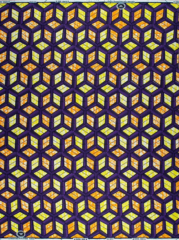 Vibrant geometric-patterned fabric bold purple super-wax vl04767.004
