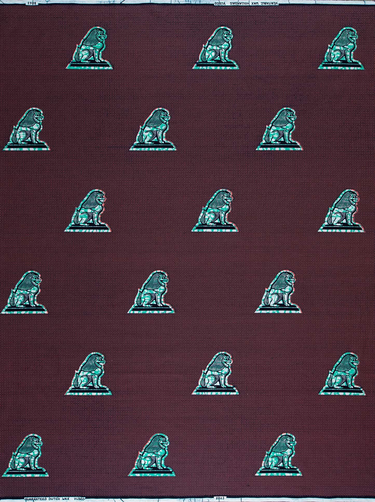 Wax Hollandais | VL08863.084 | Je suis assis à ma Porte, Lion de Juda, Tête de Lion, La Force