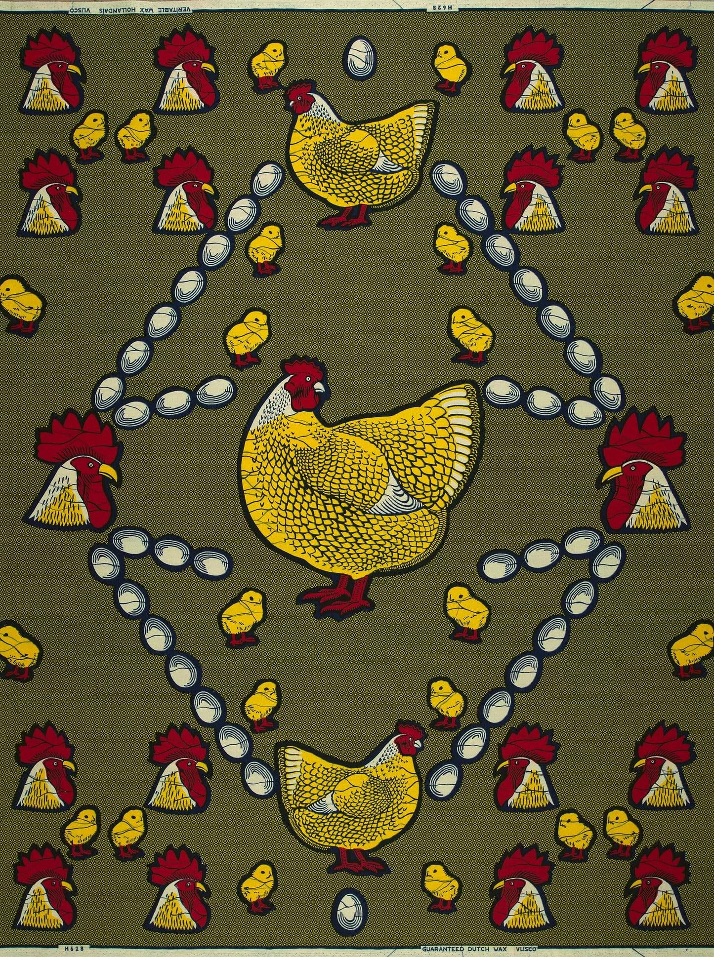 Chicken egg patterned fabric wax hollandais vl0h628.139