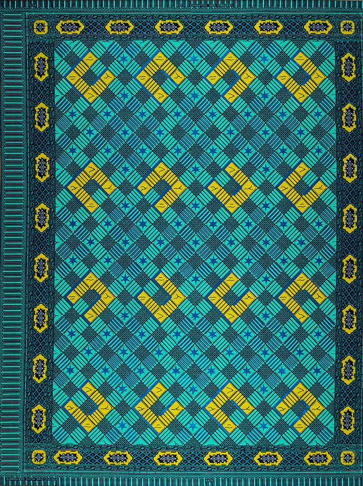 Wax Hollandais | VL44050.388 | Orné de Bleu Royal