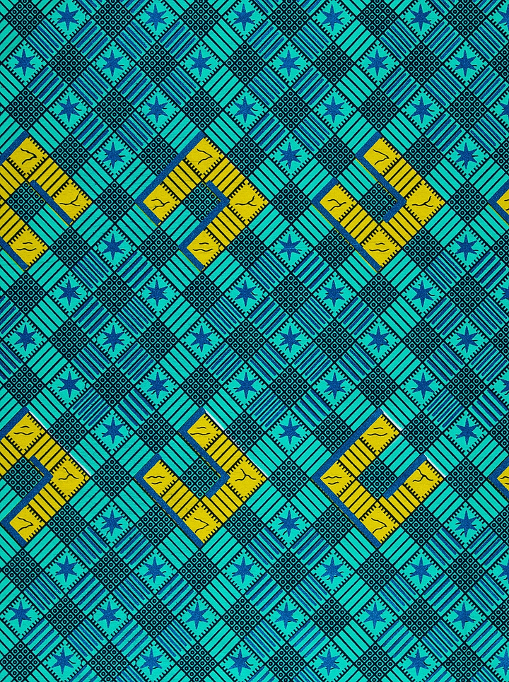 Wax Hollandais | VL44050.388 | Orné de Bleu Royal