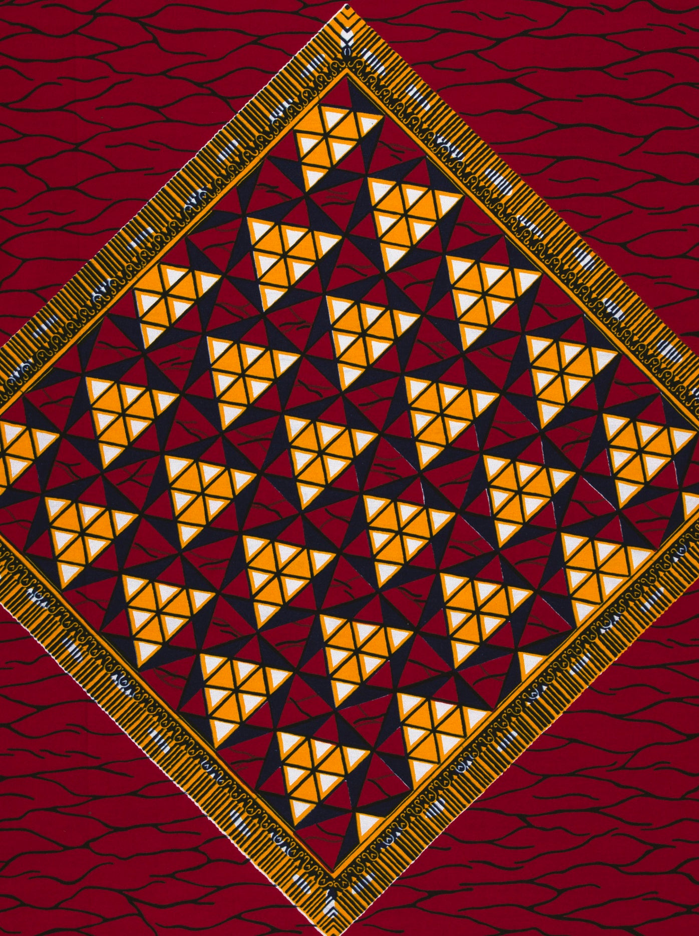 Vibrant red african print fabric wax hollandais vl49250.049