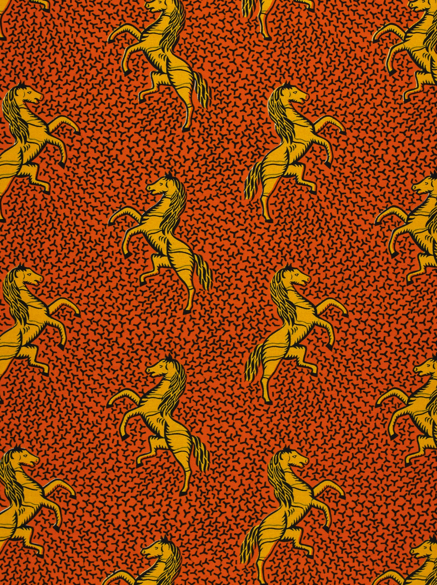 Vibrant orange fabric pattern golden-yellow wax hollandais vl53500.108