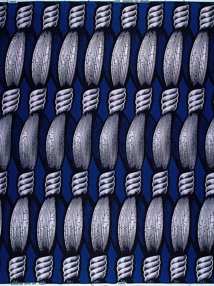 Blue fabric pattern stylized twisted wax hollandais vla0840.012