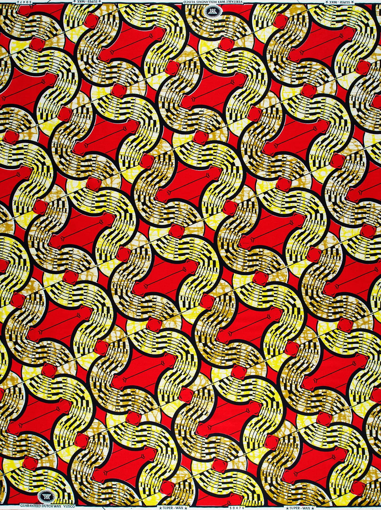 Vibrant red fabric bold geometric super-wax vls0476.002