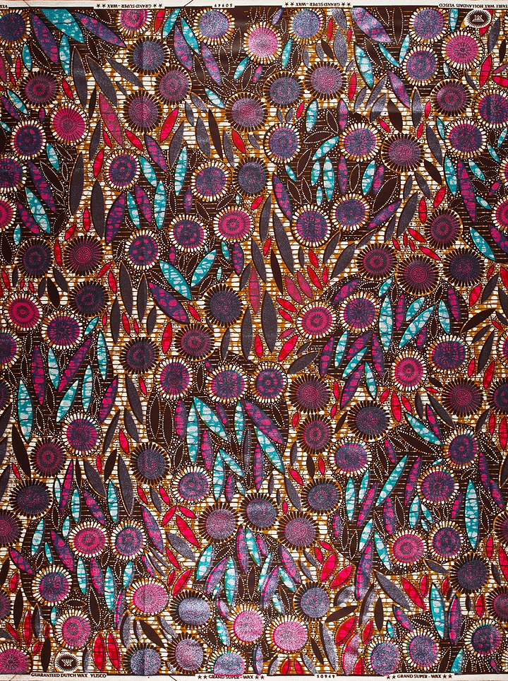 Vibrant patterned fabric bold floral grand super-wax vls0949.004