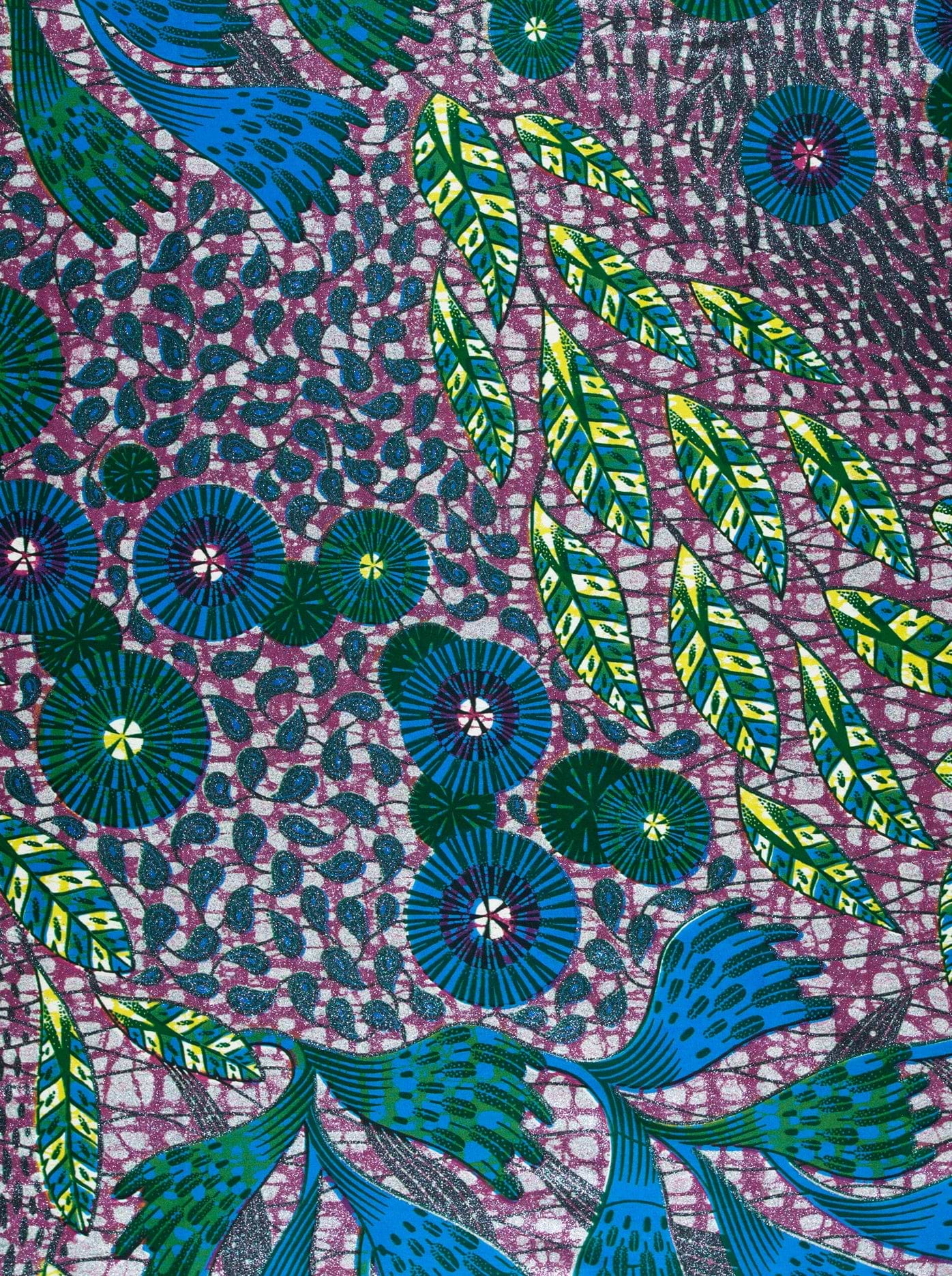 Colorful floral leaf patterned fabric grand super-wax vls1690.008