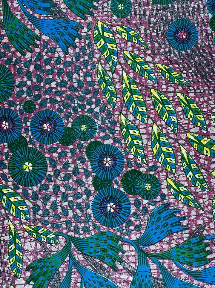 Colorful floral leaf patterned fabric grand super-wax vls1690.008
