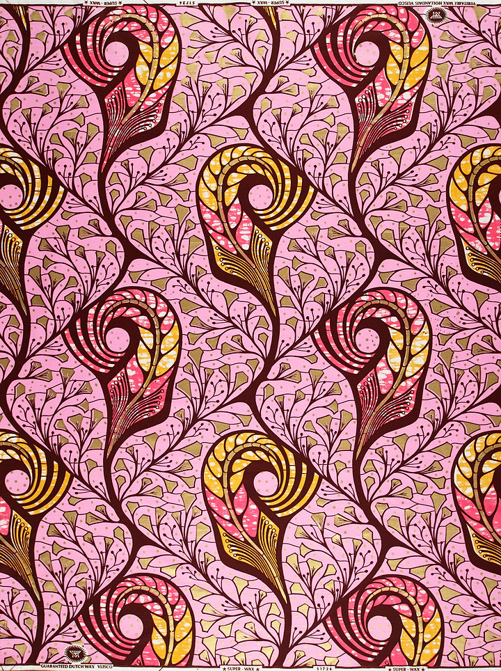Vibrant pink african print fabric super-wax vls1726.011