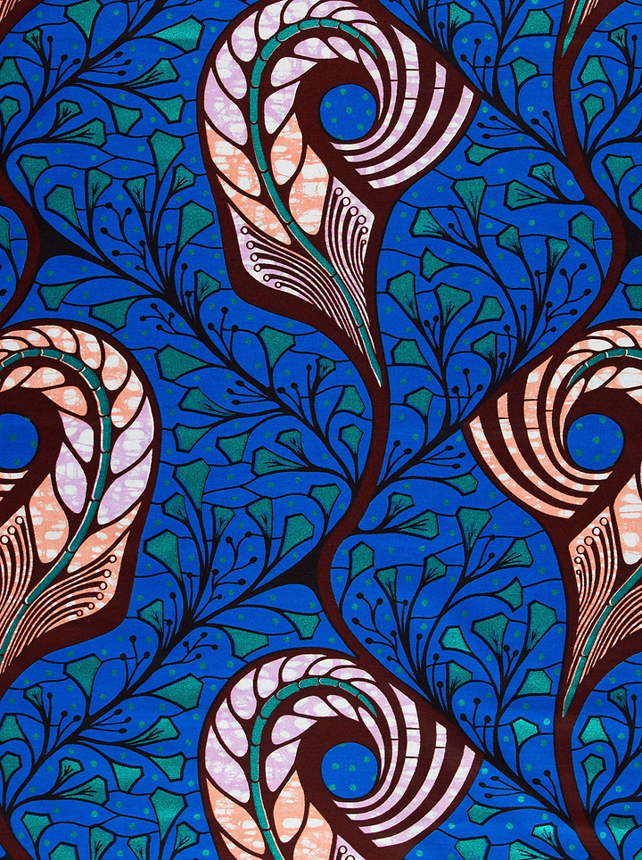 Vibrant blue african print fabric super-wax vls1726.012