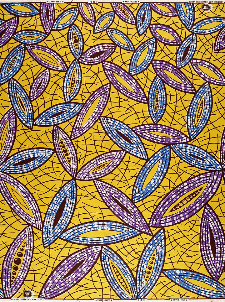 Vibrant yellow african print fabric super-wax vls1884.012