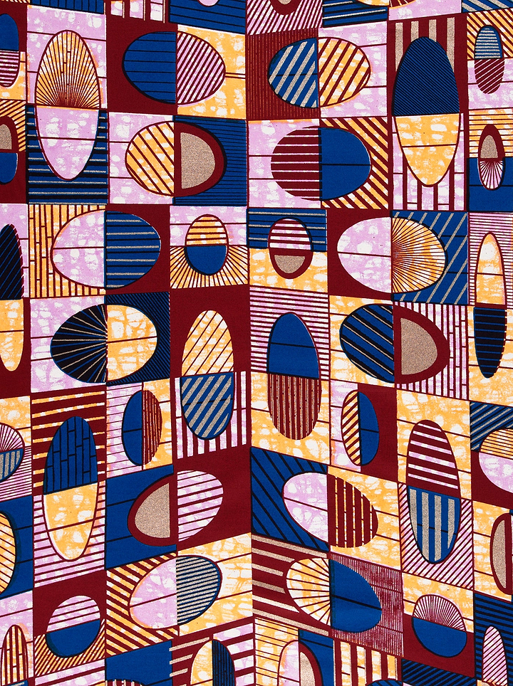 Vibrant geometric-patterned fabric bold blocks super-wax vls2764.004