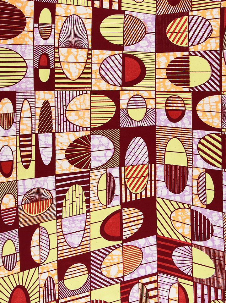 Vibrant geometric-patterned fabric bold ovals super-wax vls2764.007