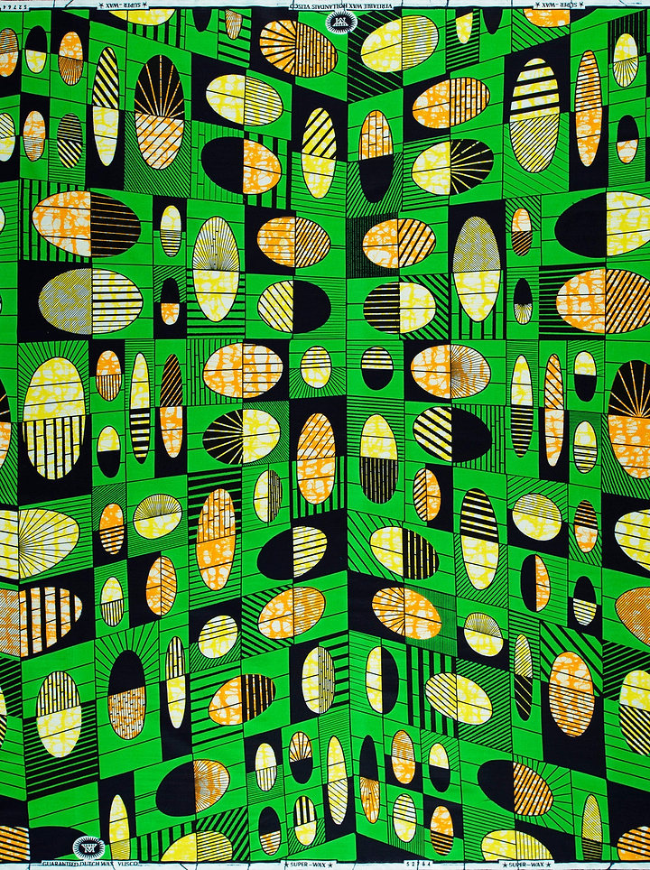 Vibrant green fabric bold geometric super-wax vls2764.009