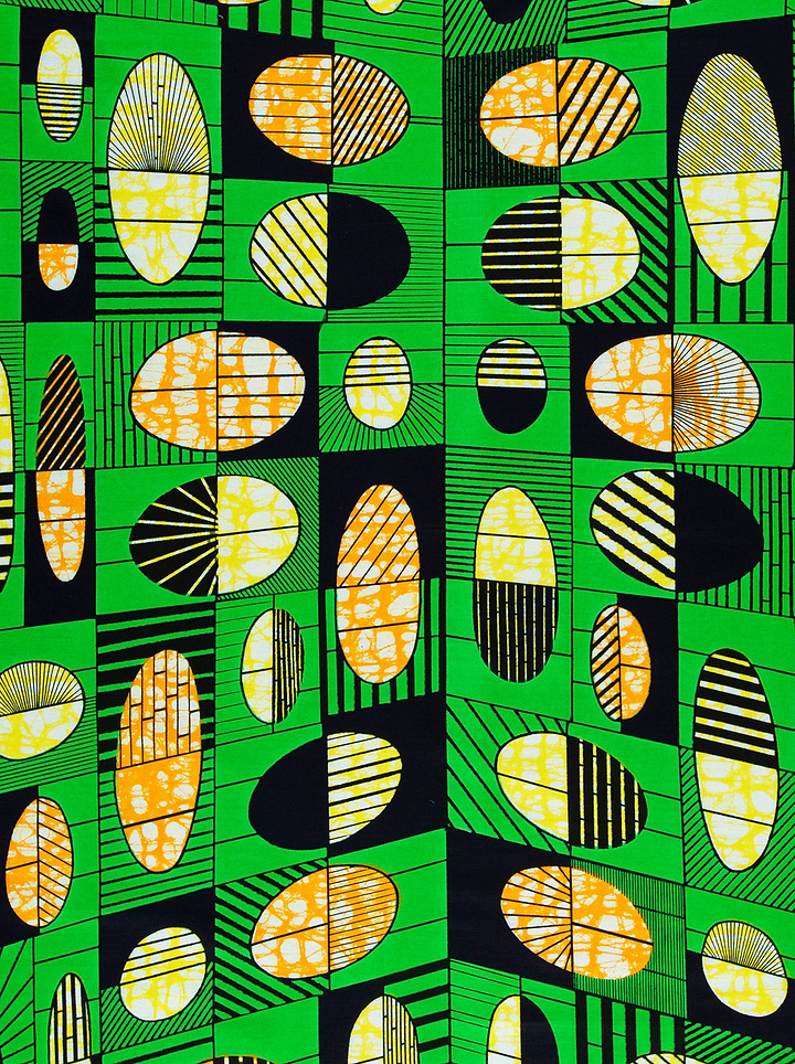 Vibrant green fabric bold geometric super-wax vls2764.009