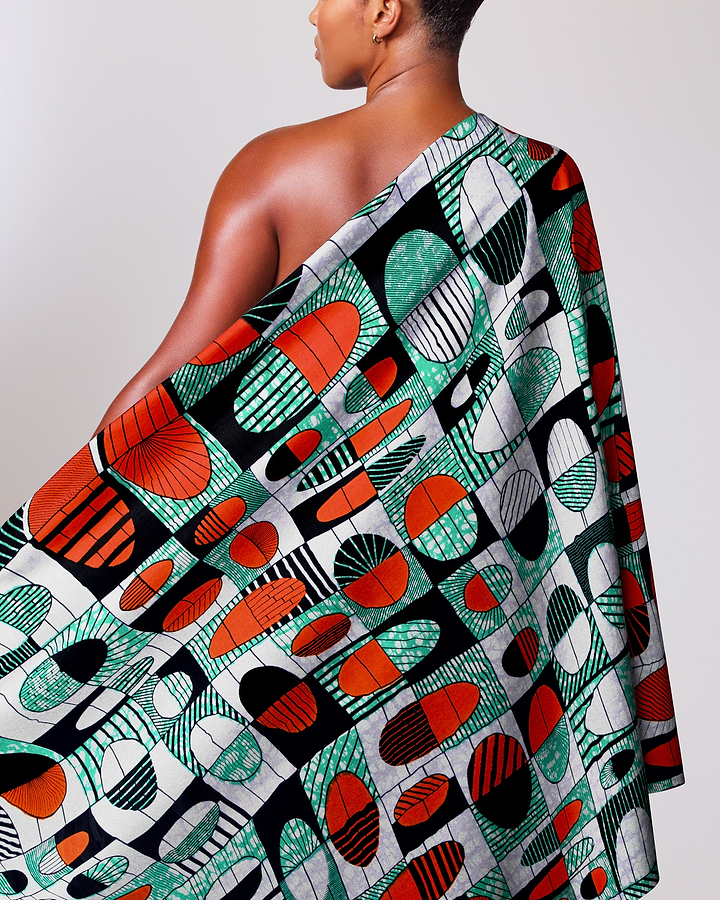 Vibrant one-shoulder wrap dress bold super-wax vls2764.017